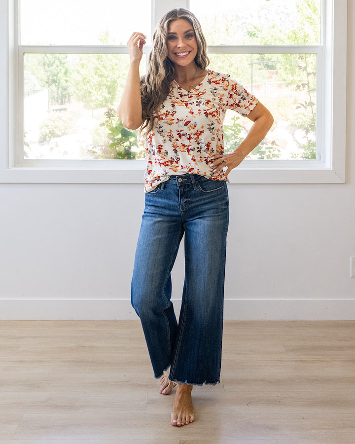 NEW! Sophie V Neck Top - Autumn Watercolor Michelle Mae
