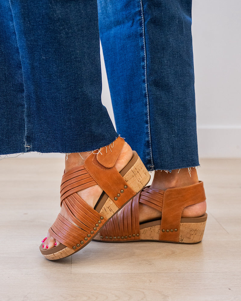 Corkys Good For You Wedge Sandals - Cognac SALE Corkys Footwear
