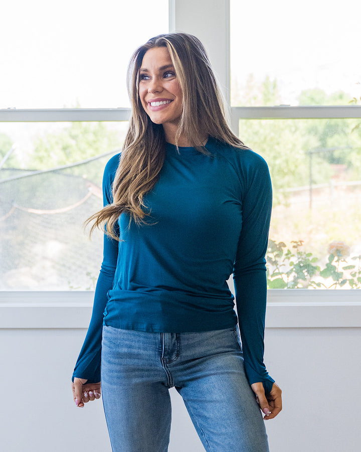 NEW! Blair Long Sleeve Top - Teal Michelle Mae