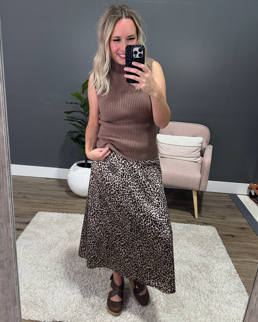 Rise Up Sleeveless Mock Neck Sweater Top - Chocolate SALE Be Cool