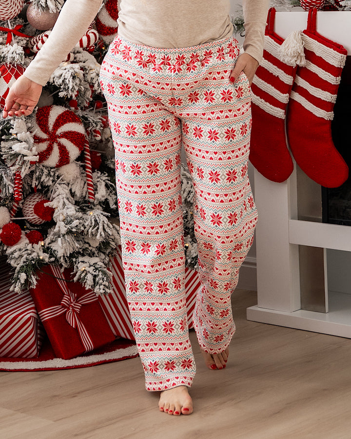 NEW! Ampersand Ave Comfort Zone Comfy Pants - Frosted Fair Isle Ampersand Ave