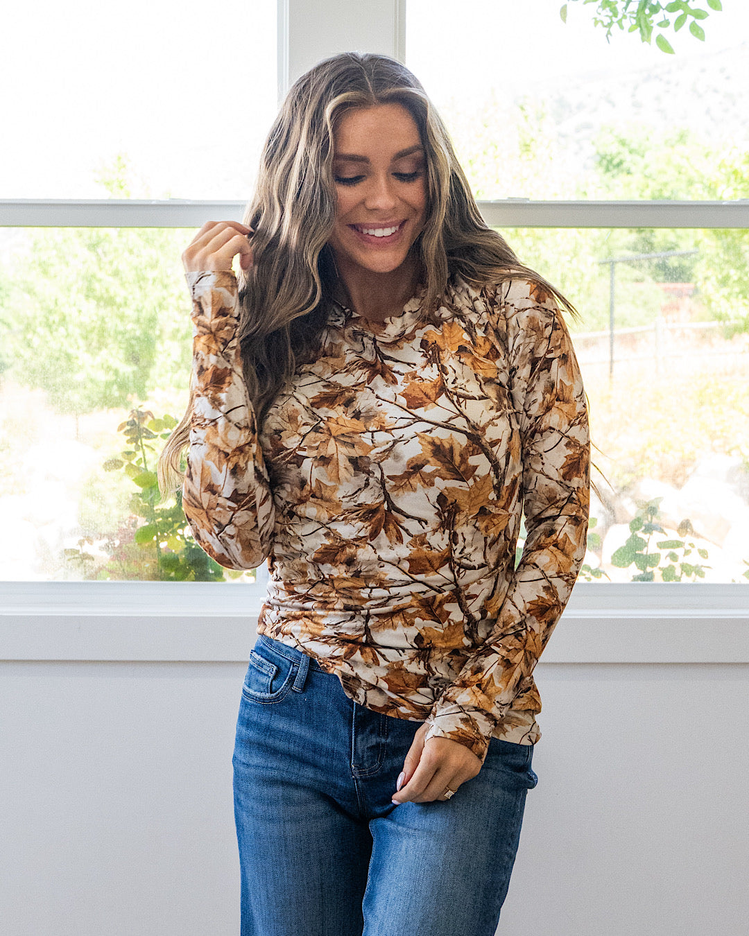 NEW! Blair Long Sleeve Top - Woodsy Camo Michelle Mae