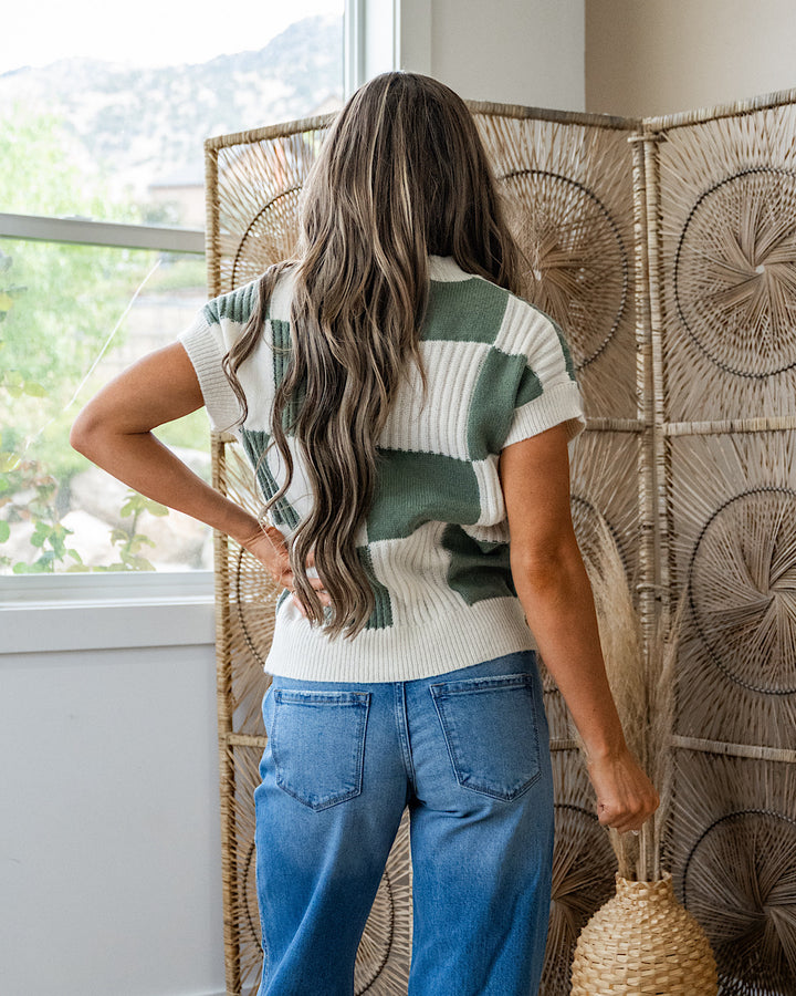 NEW! Joey Textured Checkered Sweater - Sage Michelle Mae