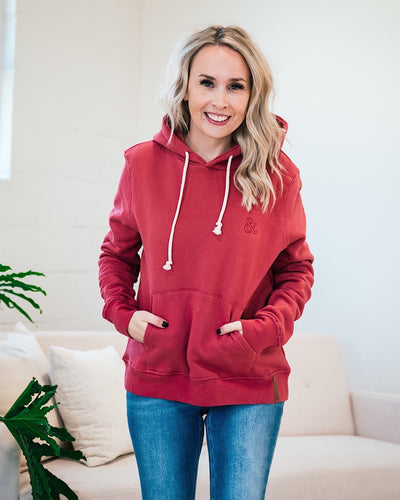 NEW! Ampersand Ave Staple Hoodie - Strawberry  Ampersand Ave   