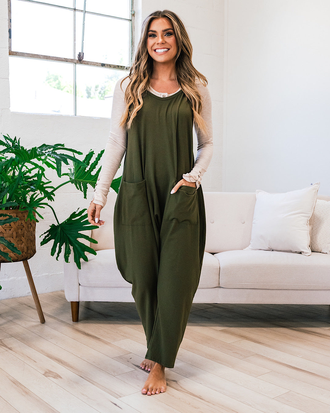 NEW! Quinn Jumpsuit - Olive  Lovely Melody   