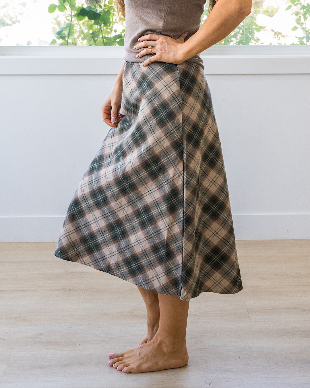 NEW! Jade Plaid A-Line Skirt - Hunter Green Be Cool