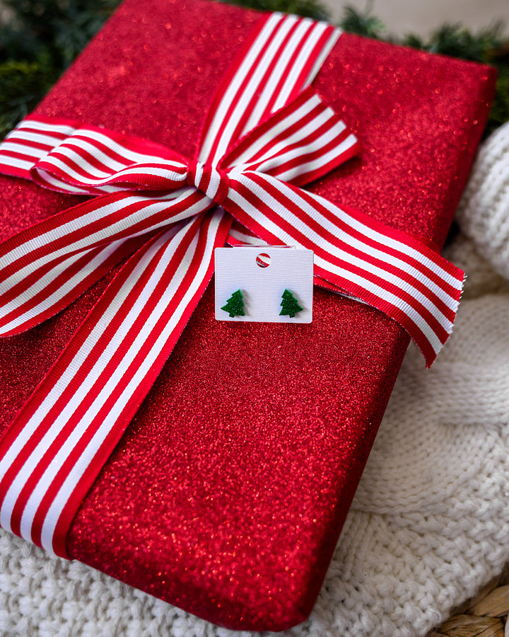 NEW! Shimmery Christmas Tree Earrings