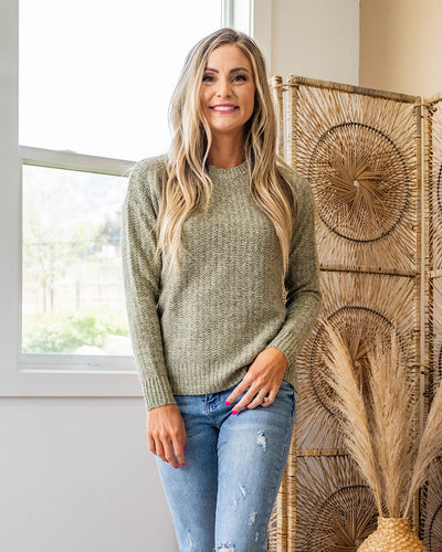 NEW! Jasmine Textured Sweater - Light Olive  Staccato   