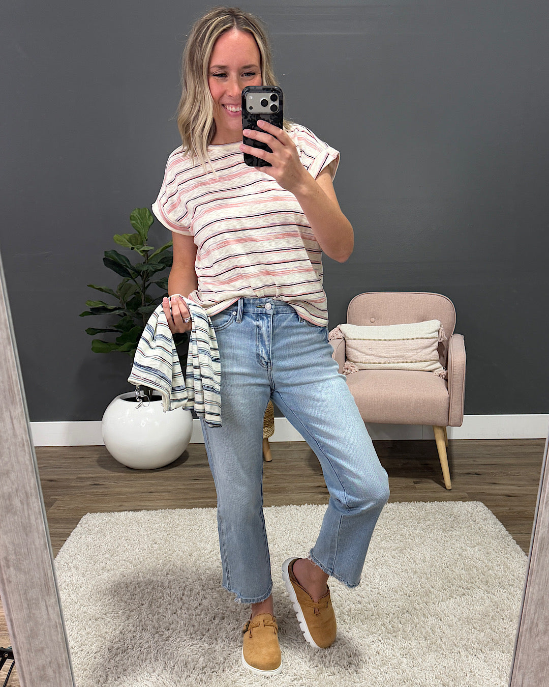 NEW! Alicia Striped Slub Knit Top - Jade