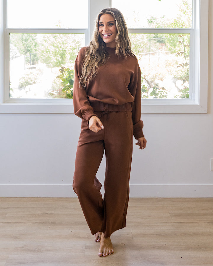 NEW! MacKenzie Scuba Fabric Top - Chestnut
