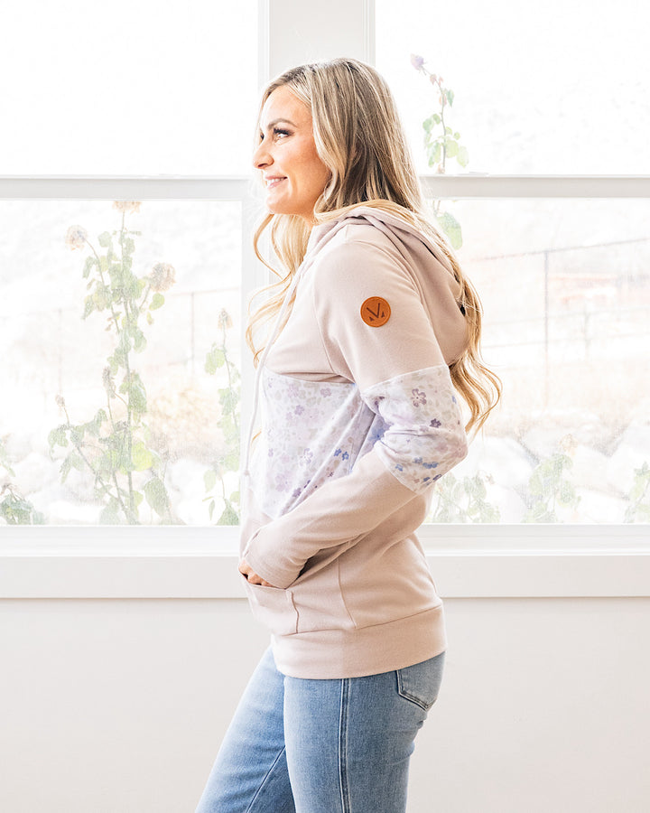 Lori Color Block Full Zip Hoodie - Spring Meadows Neutral Mix Michelle Mae