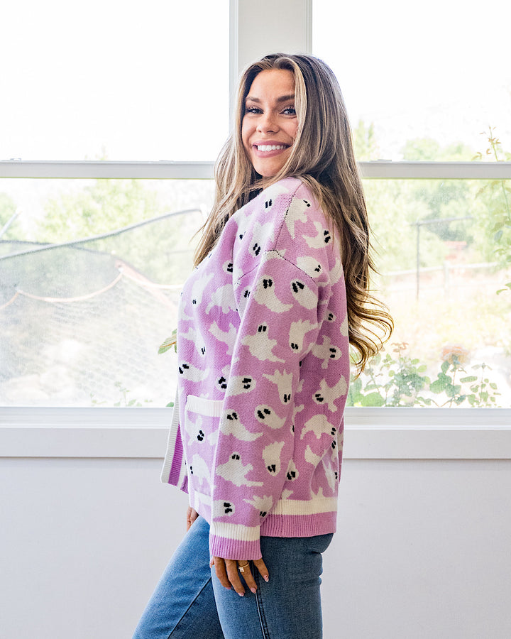 NEW! Ghost Pocket Cardigan - Pink
