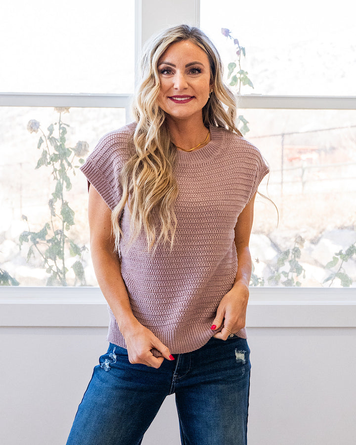 NEW! Blindsided Crochet Knit Top - Lilac