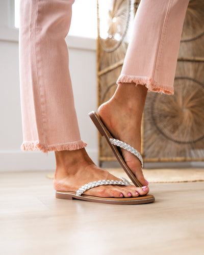 NEW! Corkys Pigtail Sandals - Silver  Corkys Footwear   