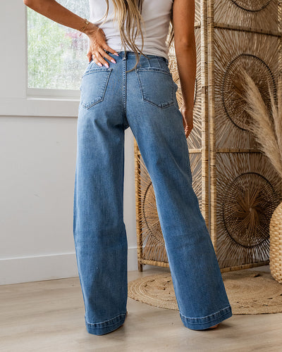 NEW! KanCan Sienna Non Distressed Wide Leg Jeans  KanCan   