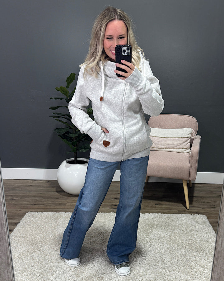 Cinq Bleu Annecy Full Zip Sweatshirt - Heather Stone Wanakome