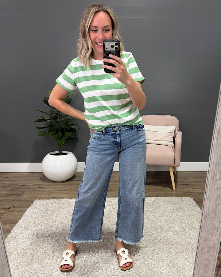 NEW! KanCan Logan Fray Hem Wide Leg Jeans