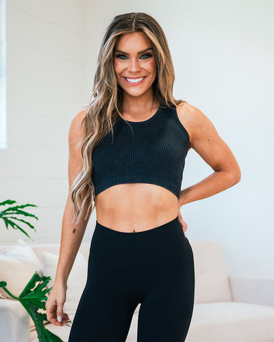 Mono B Black and Silver Sports Bra Crop Top (Small) at  Women's  Clothing store