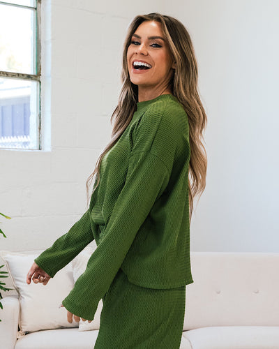 Brandi Textured Ribbed Flowy Top - Pistachio FINAL SALE  Lovely Melody   