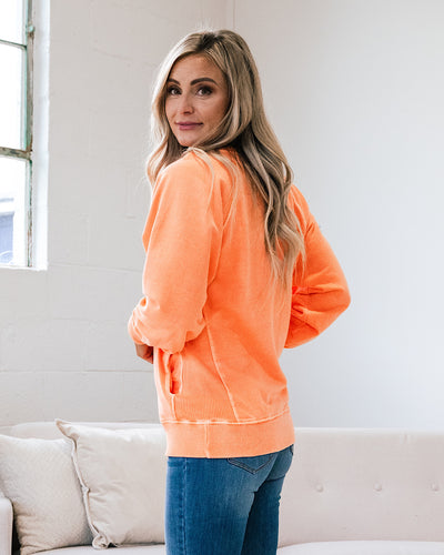 Girlfriend Crewneck Sweatshirt - Light Orange  Zenana   
