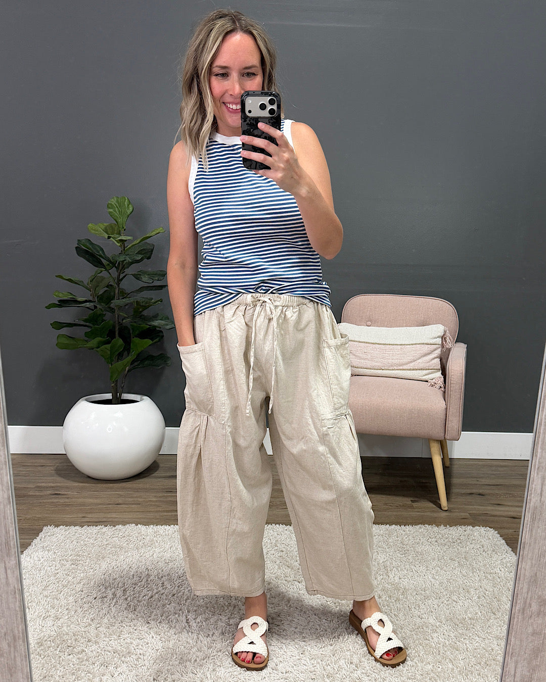 NEW! Sonya Wide Leg Linen Pants - Natural Cotierra