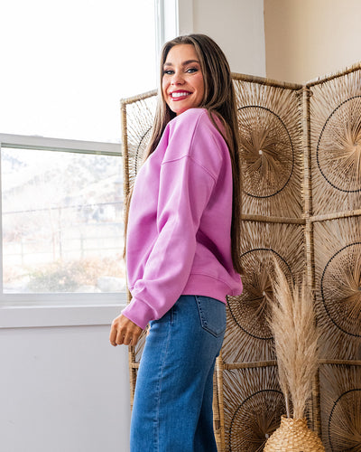 NEW! Cozy Crewneck Sweatshirt - Bright Mauve