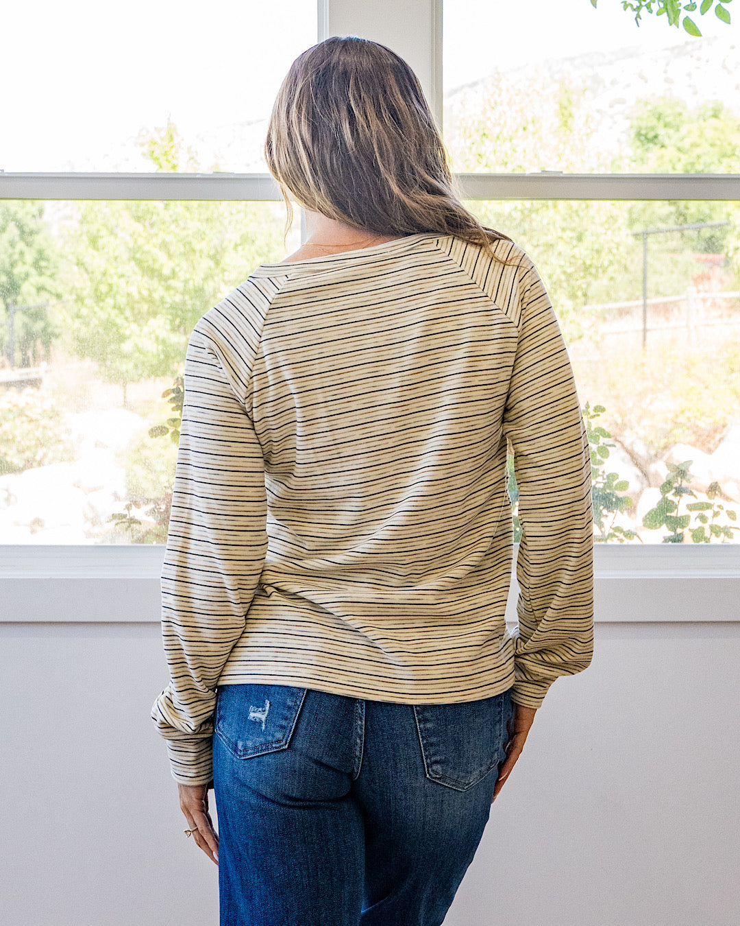 NEW! Estelle Brushed Striped Top - Ivory