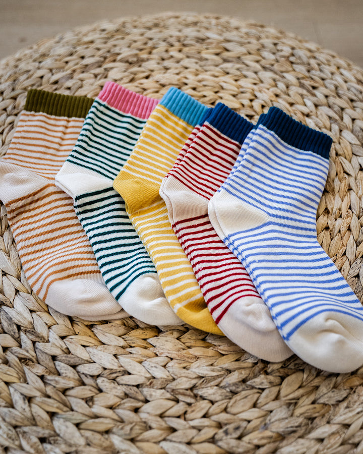 NEW! Striped Color Block Socks - 5 Options