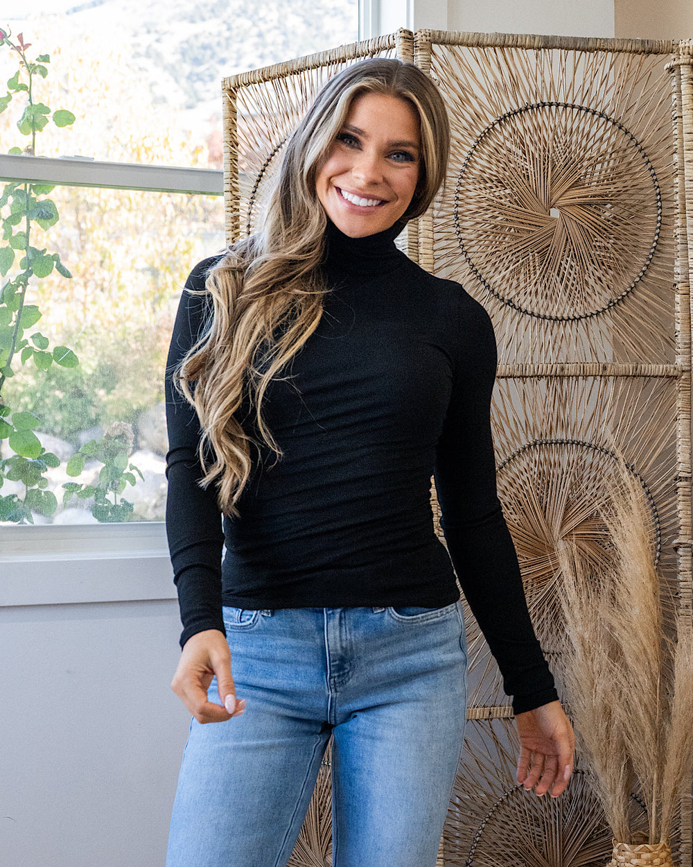 Meg Micro Ribbed Turtleneck Top - Color Options Available! Zutter Black