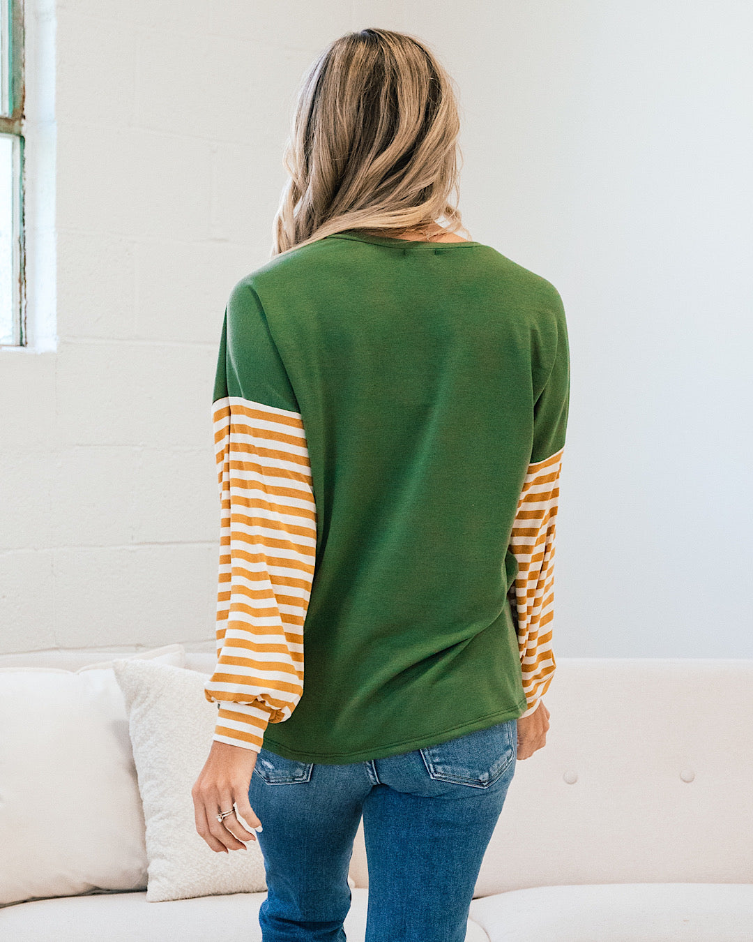 Blakely Color Block Top - Olive, Mustard and Red FINAL SALE  Lovely Melody   