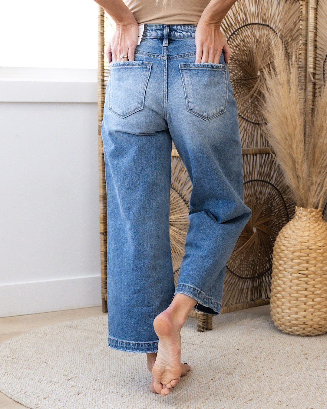 KanCan Eleanor Non Distressed Wide Leg Jeans  KanCan   