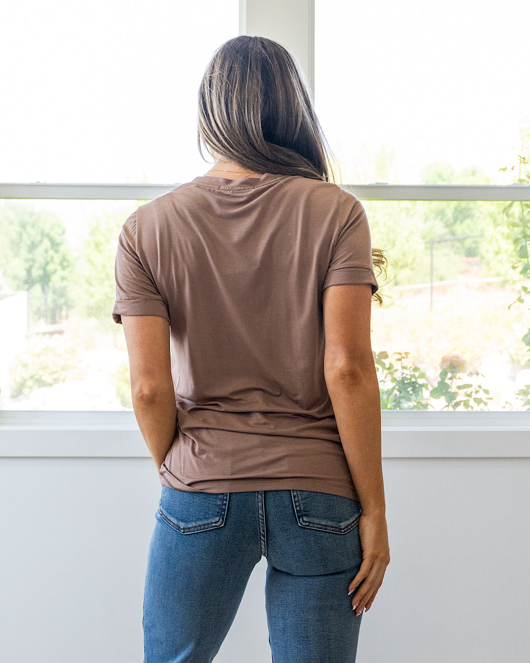 NEW! Sophie V Neck Top - Mocha Michelle Mae