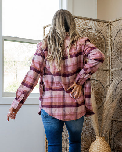 NEW! Manny Magenta Haze Plaid Flannel Top  Thread & Supply   