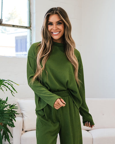 Brandi Textured Ribbed Flowy Top - Pistachio FINAL SALE  Lovely Melody   