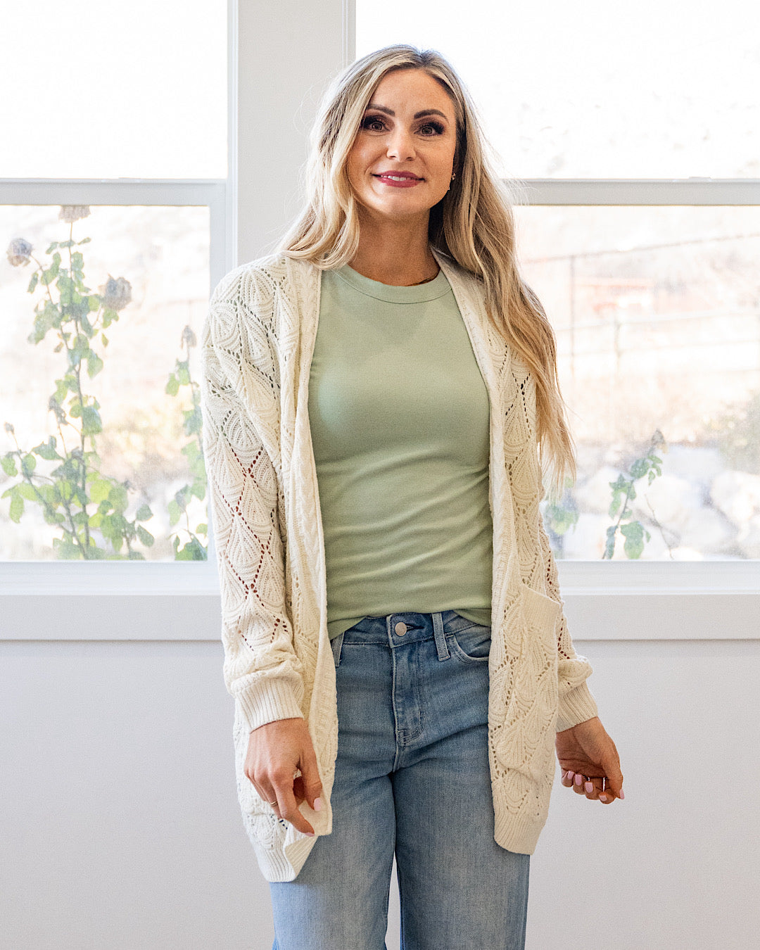 NEW! Promise Me Open Knit Cardigan - Ivory