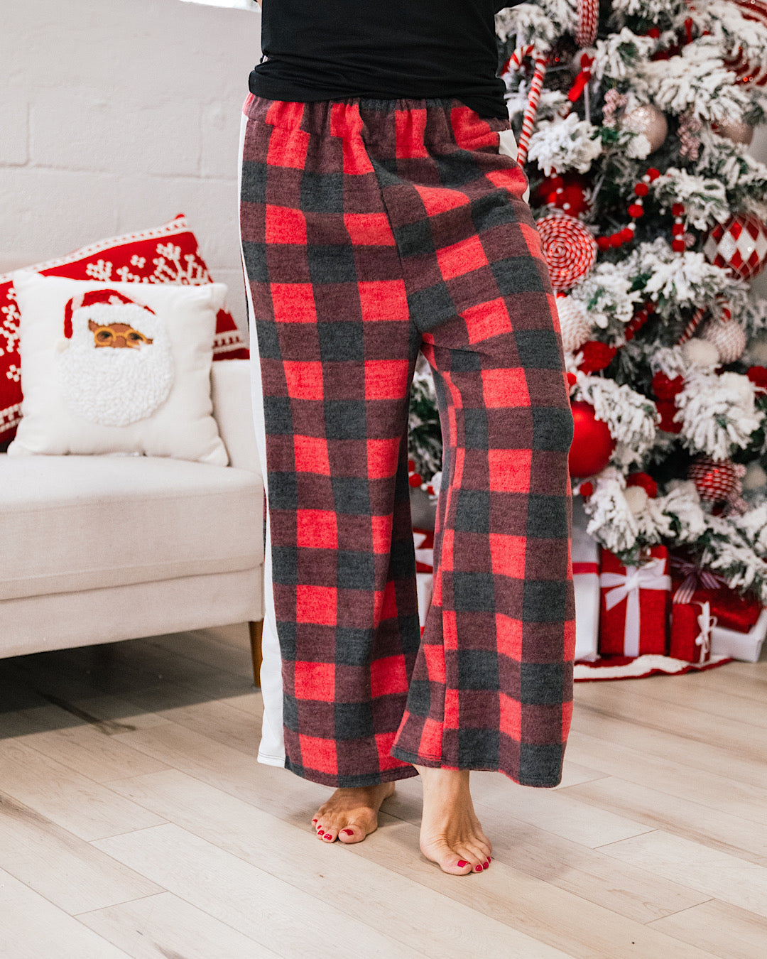 Red and Charcoal Buffalo Plaid Lounge Pants FINAL SALE  Lovely Melody   