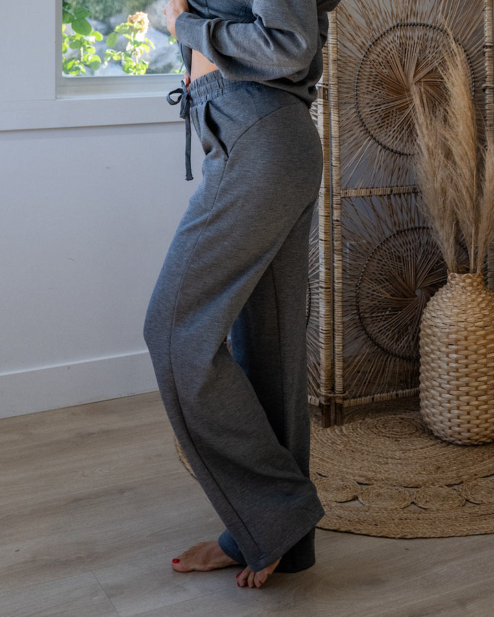 Rae Mode Buttery Soft Scuba Straight Pants - Heather Charcoal Rae Mode