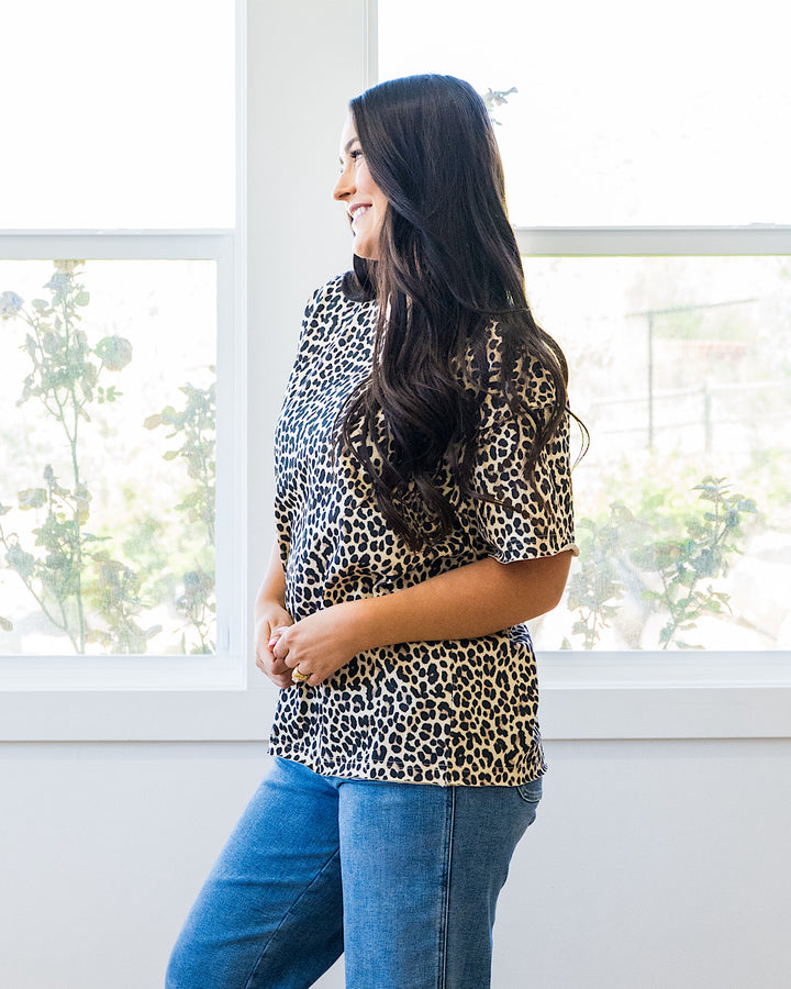 NEW! Ampersand Ave Layover Leopard Boyfriend Tee Ampersand Ave