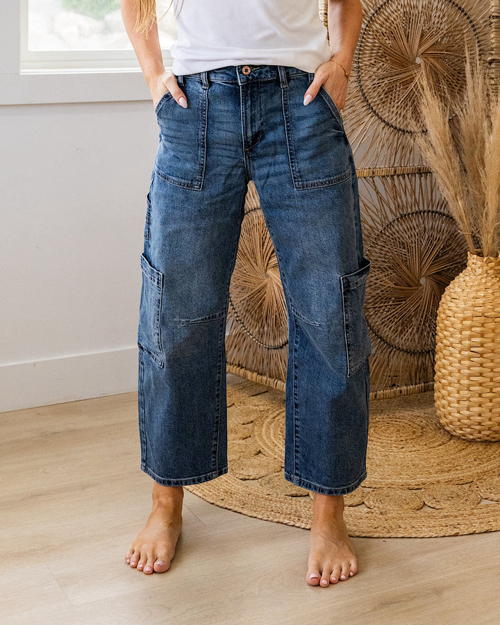 NEW! KanCan All I Know Cargo Barrel Jeans KanCan