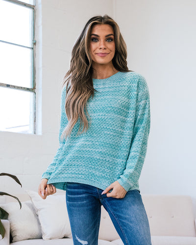 Abigail Textured Sweater - Heather Mint  Staccato   
