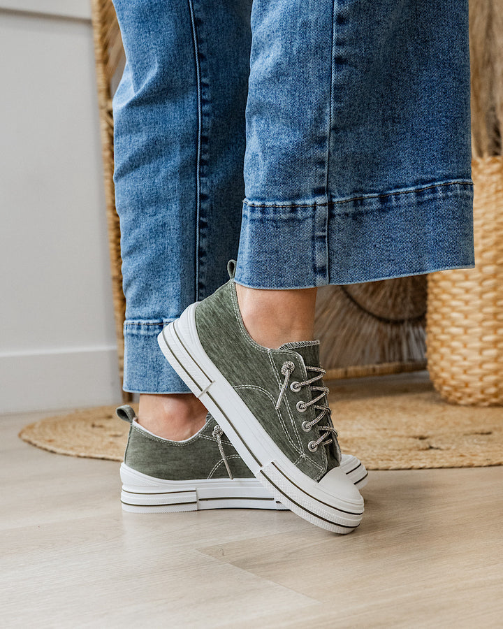 NEW! Very G Aman Velvet Sneakers - Sage Very G