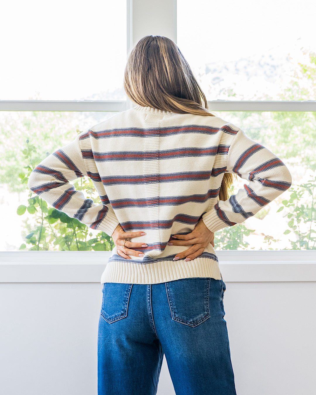 NEW! Jane Striped Sweater - Slate Blue