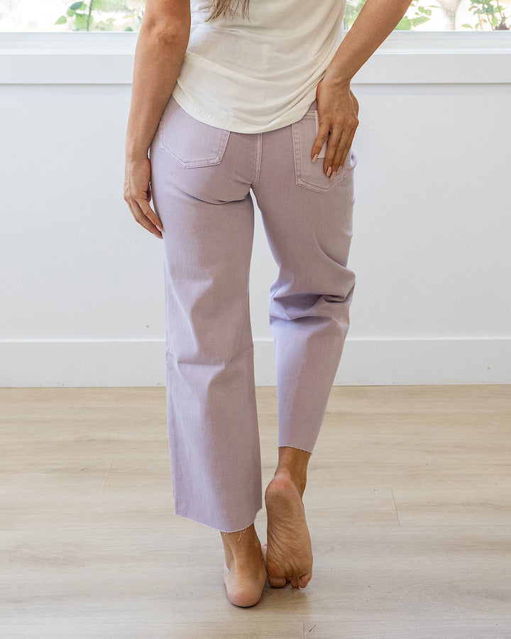 NEW! Vervet Skye Wide Leg Non Distressed Crop Jeans - Lavender