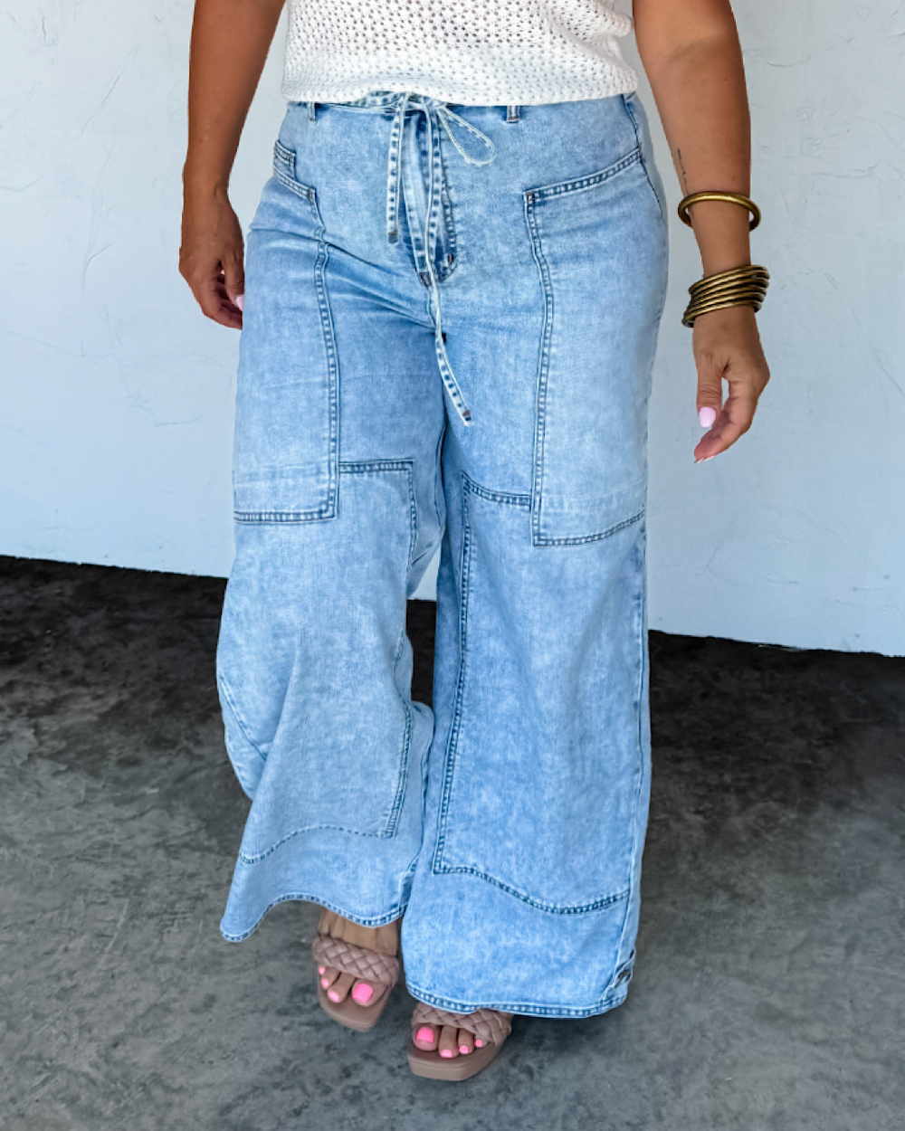 NEW! Blakely Say Yes Tie Waist Wide Leg Jeans Blakely