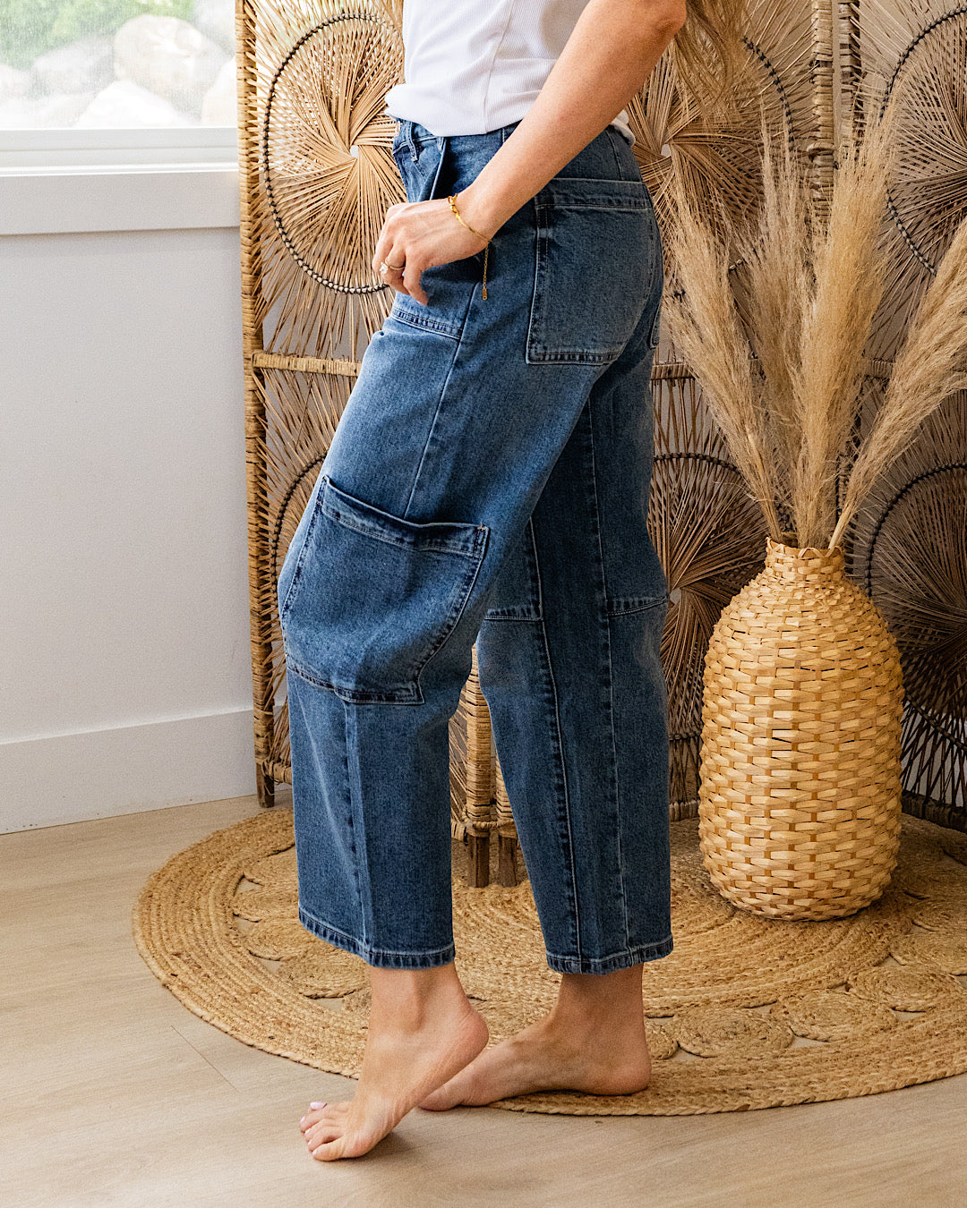 NEW! KanCan All I Know Cargo Barrel Jeans KanCan