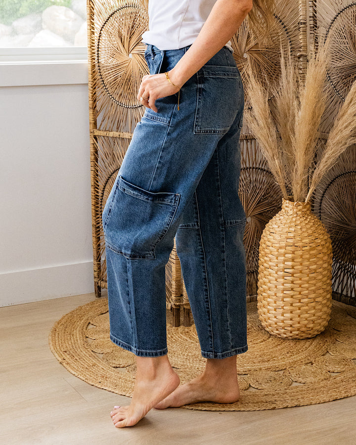 NEW! KanCan All I Know Cargo Barrel Jeans KanCan