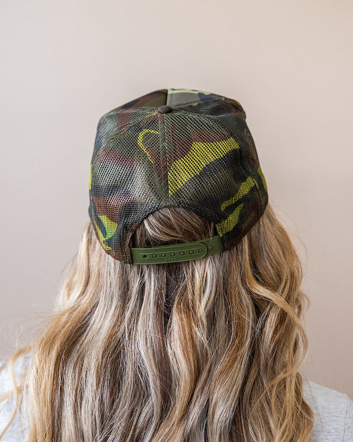 NEW! Mama Camo Trucker Hat - Army Green