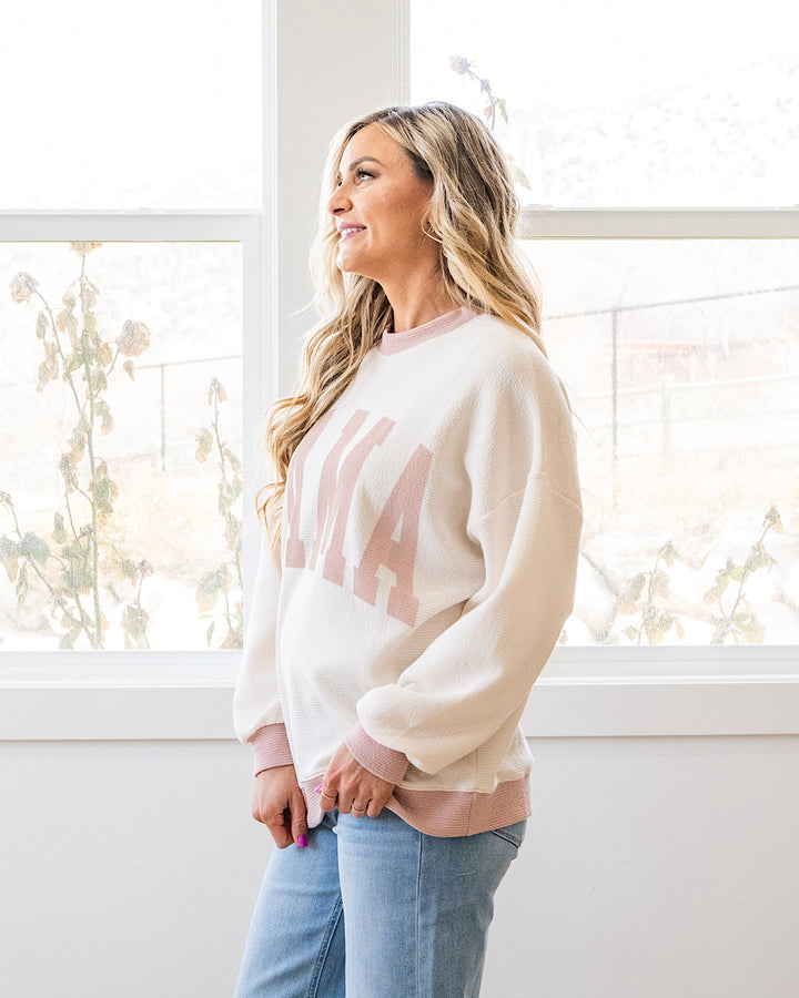 NEW! Mama Cloud Knit Long Sleeve Top - Cream & Rose Tres Bien