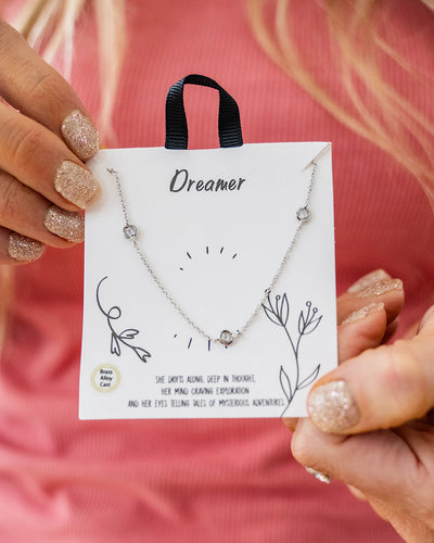 NEW! Dreamer Necklace with Rhinestones - Silver