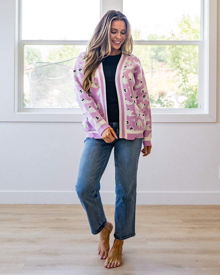 NEW! Ghost Pocket Cardigan - Pink